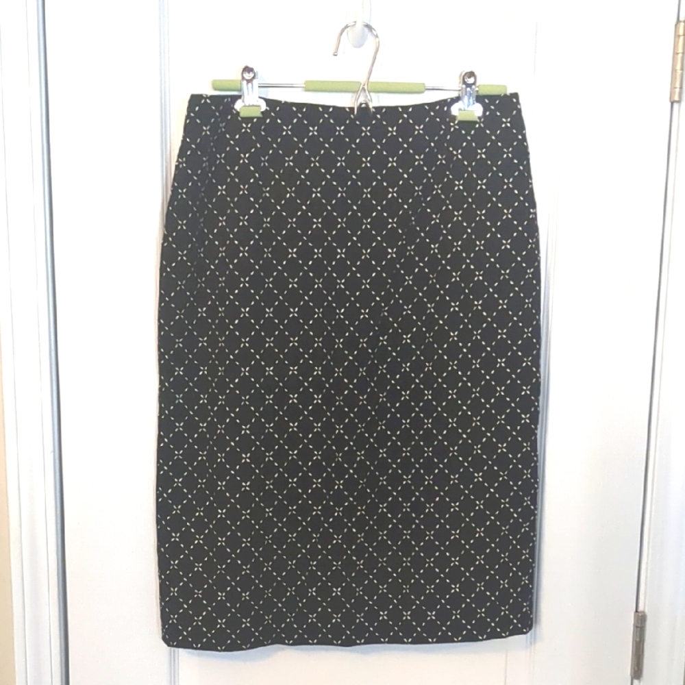 Talbots Black and White Patterned Skirt
